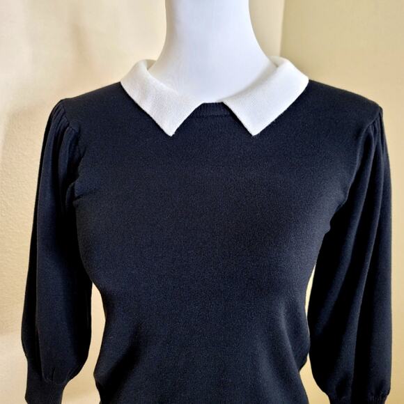 Zara Sweater Collared Crew Neck Sweater, Medium, NEW Business Casual - Picture 5 of 8